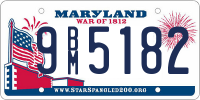 MD license plate 9BM5182