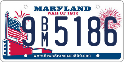 MD license plate 9BM5186