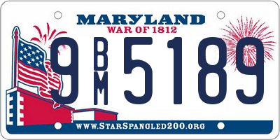 MD license plate 9BM5189