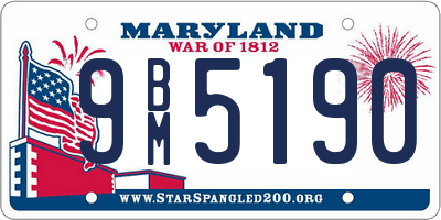 MD license plate 9BM5190