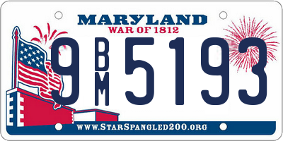 MD license plate 9BM5193