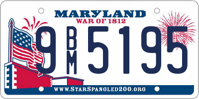 MD license plate 9BM5195