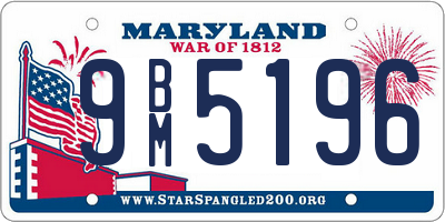 MD license plate 9BM5196