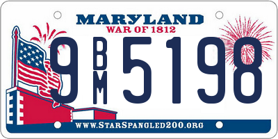 MD license plate 9BM5198