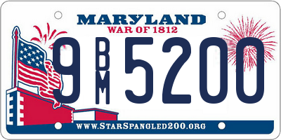 MD license plate 9BM5200