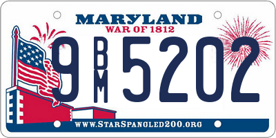 MD license plate 9BM5202