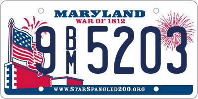 MD license plate 9BM5203