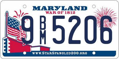 MD license plate 9BM5206