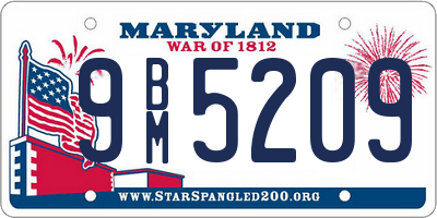 MD license plate 9BM5209