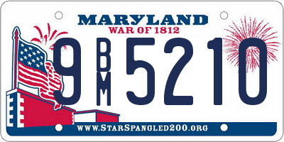 MD license plate 9BM5210