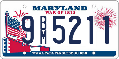 MD license plate 9BM5211