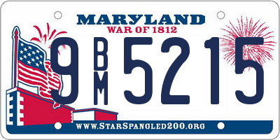 MD license plate 9BM5215