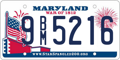 MD license plate 9BM5216