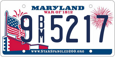 MD license plate 9BM5217