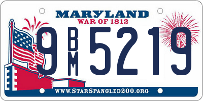 MD license plate 9BM5219