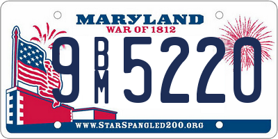 MD license plate 9BM5220