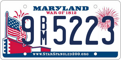 MD license plate 9BM5223