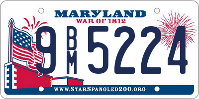 MD license plate 9BM5224