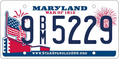 MD license plate 9BM5229