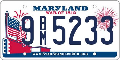 MD license plate 9BM5233