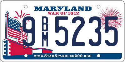 MD license plate 9BM5235