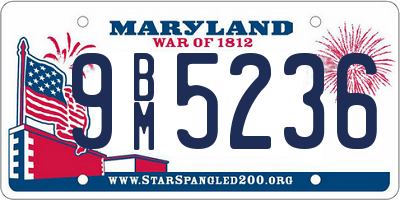 MD license plate 9BM5236