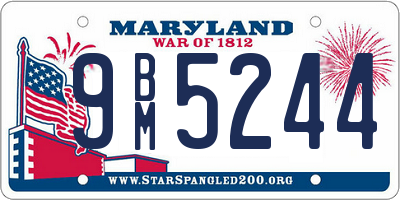 MD license plate 9BM5244