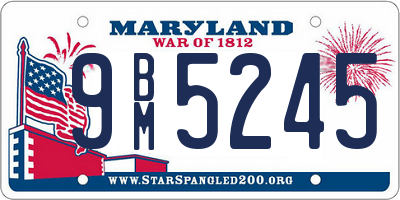 MD license plate 9BM5245