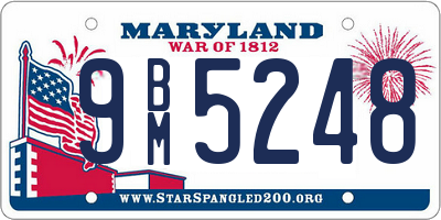 MD license plate 9BM5248