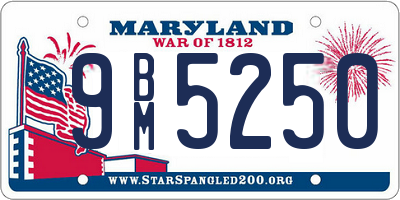 MD license plate 9BM5250