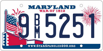 MD license plate 9BM5251