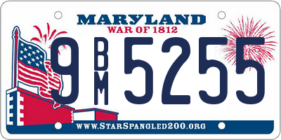 MD license plate 9BM5255