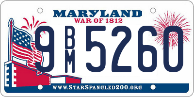 MD license plate 9BM5260