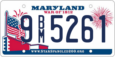 MD license plate 9BM5261