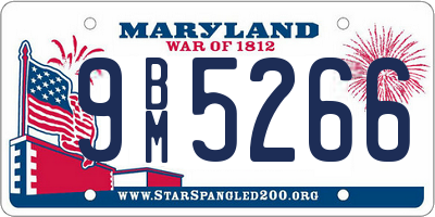 MD license plate 9BM5266