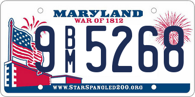 MD license plate 9BM5268