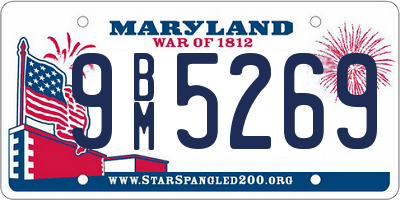 MD license plate 9BM5269