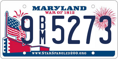 MD license plate 9BM5273