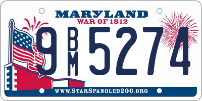 MD license plate 9BM5274