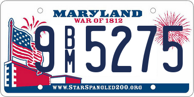 MD license plate 9BM5275
