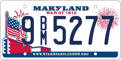 MD license plate 9BM5277