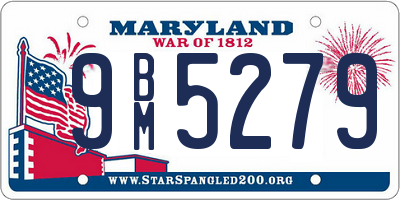 MD license plate 9BM5279