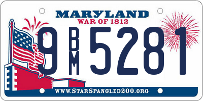 MD license plate 9BM5281