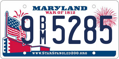 MD license plate 9BM5285