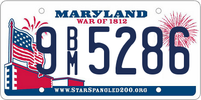 MD license plate 9BM5286