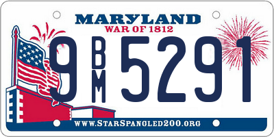 MD license plate 9BM5291