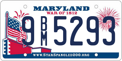 MD license plate 9BM5293