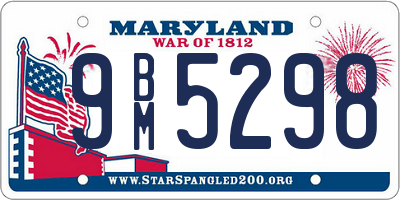 MD license plate 9BM5298