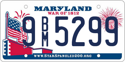 MD license plate 9BM5299