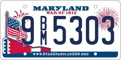 MD license plate 9BM5303